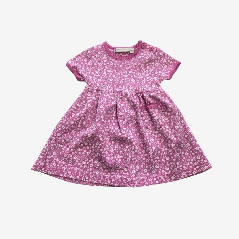 Main Jojo Maman Bébé, Pink Floral Pocket Jersey Dress, 6-12 Months 105716/2 image