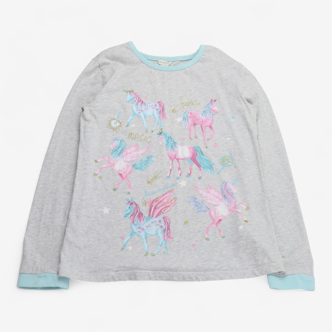 Thumbnail image 1 of Monsoon, T-Shirt Grey Unicorns , 12-13 Years F9B9420616BF/1
