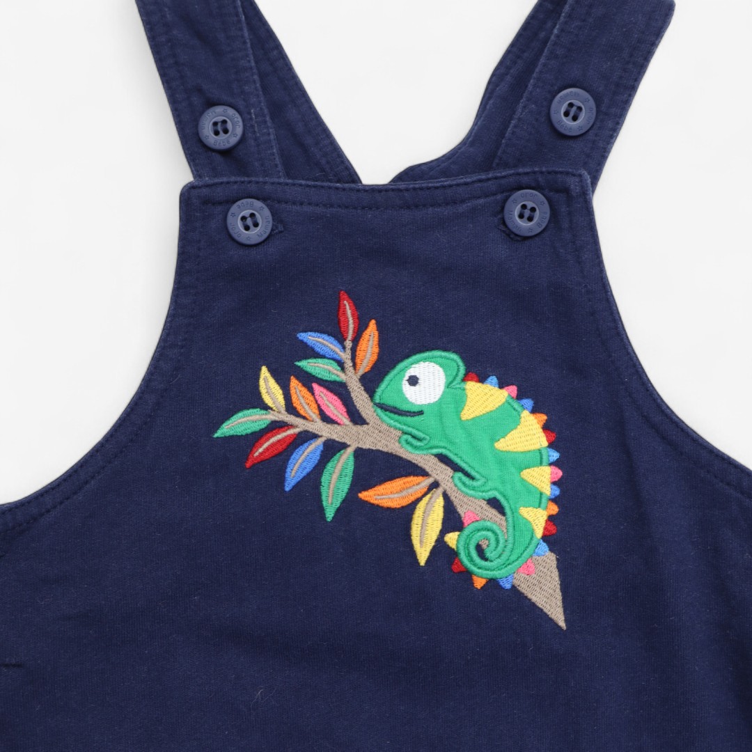 Thumbnail image 1 of Jojo Maman Bébé, Dungarees Jersey Chameleon Applique, 6-12 Months F36D39F72CA3/1