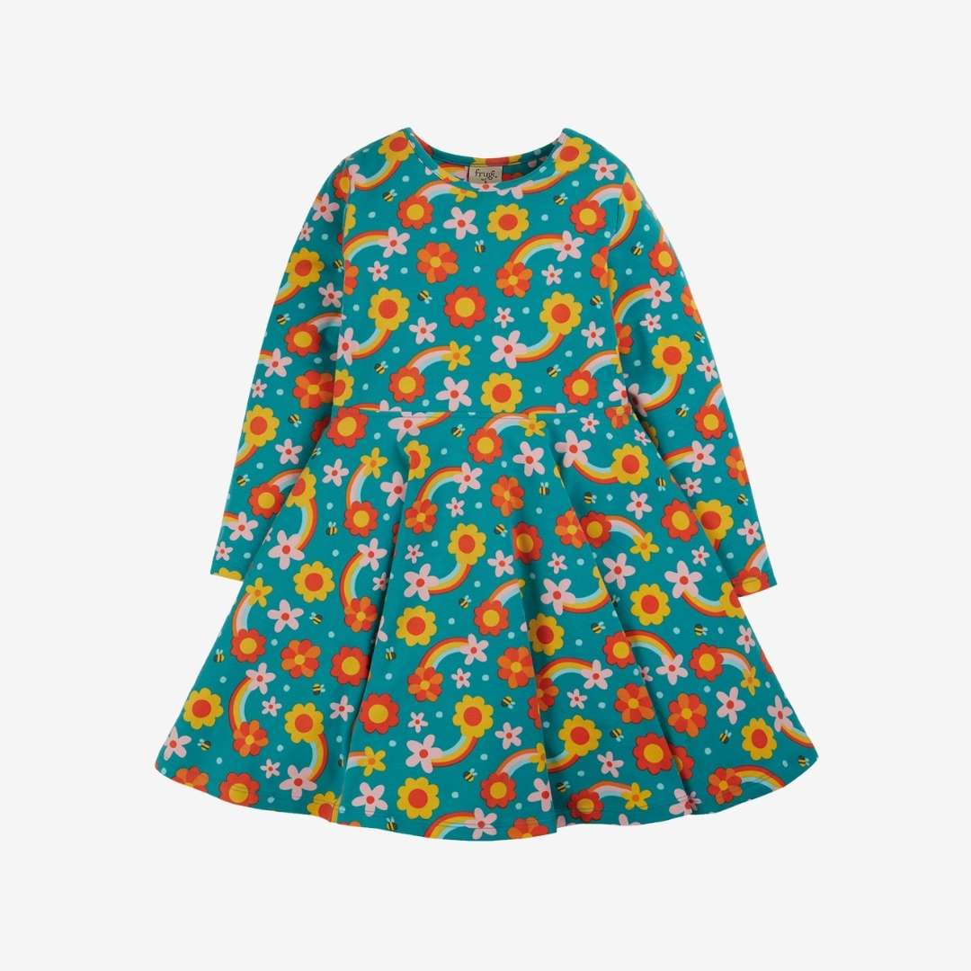 Frugi, Sofia Skater Dress Dahlia Skies, 2-3 Years DRS227DHS/39