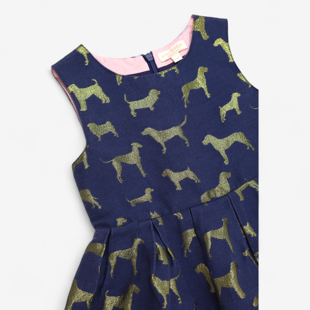 mini boden dog dress Mini Boden Girls Sweater pink Embroidered Dog Dress Size 8-9Y, same day  ship